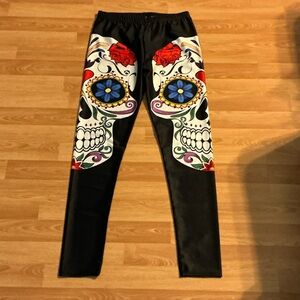 Colorful Skull Print Leggings